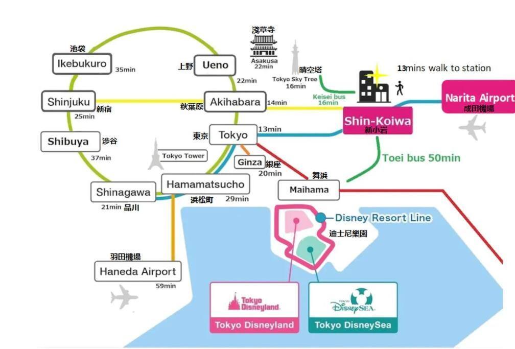 Shinkoiwa House At Jr Line.Easy To Airport&Disney. Токио Экстерьер фото